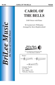 Carol of the Bells SAB choral sheet music cover Thumbnail